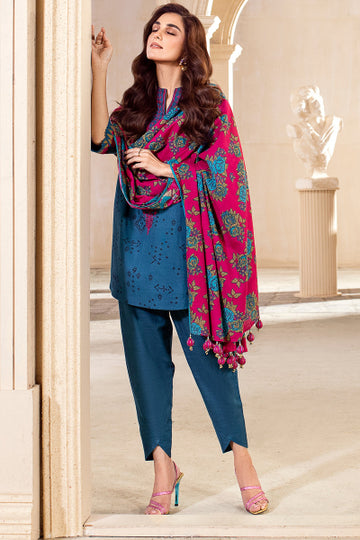Alkaram FW-50.1-22-Teal Winter Collection 2022 Online Shopping
